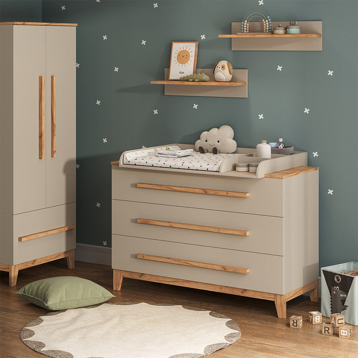 Vitalispa Fasciatoio Quercia cashmere 133.2 x 98 cm con 3 cassetti