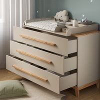 Vitalispa Fasciatoio Quercia cashmere 133.2 x 98 cm con 3 cassetti