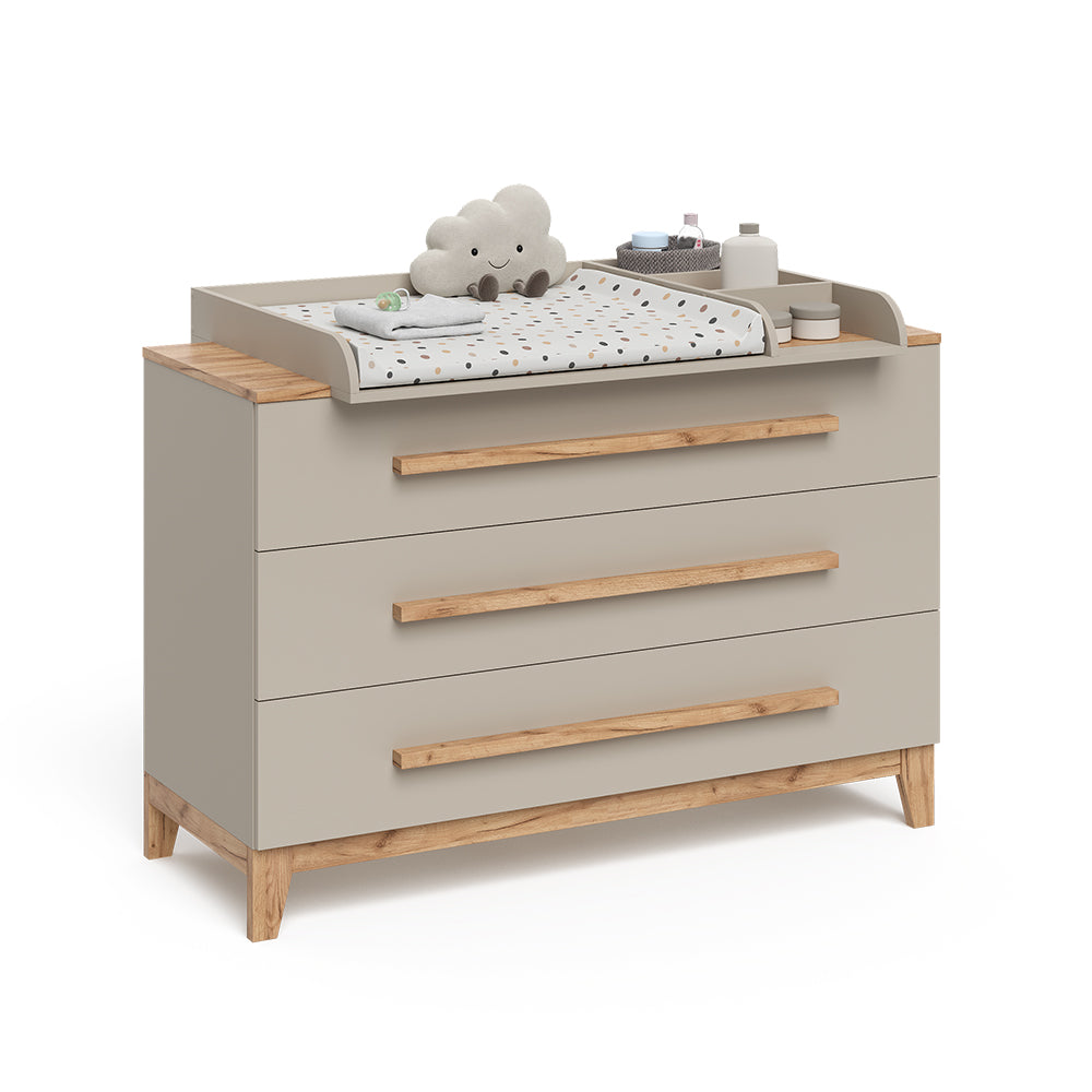 Vitalispa Fasciatoio Quercia cashmere 133.2 x 98 cm con 3 cassetti