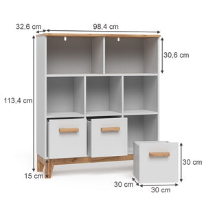 Vitalispa Scaffale per bambini Bianco/Artisan 98.4 x 113.4 cm