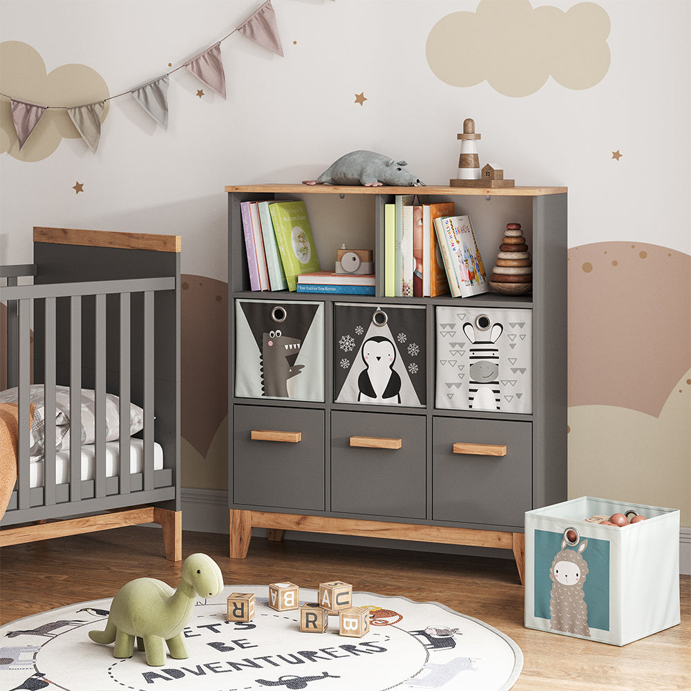 Vitalispa Scaffale per bambini Grigio/Artisan 98.4 x 113.4 cm