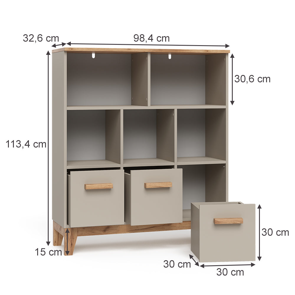 Vitalispa Scaffale per bambini Cashmere/Artigianale 98.4 x 113.4 cm