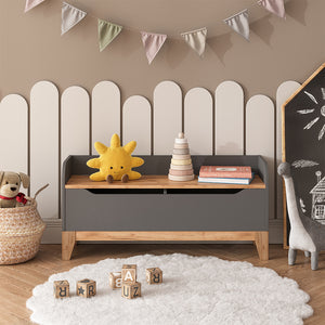 Vitalispa Cassapanca per giocattoli Grigio/Artisan 107.2 x 50 cm con sedile