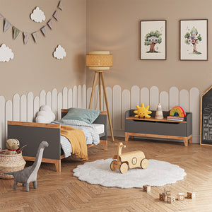 Vitalispa Cassapanca per giocattoli Grigio/Artisan 107.2 x 50 cm con sedile