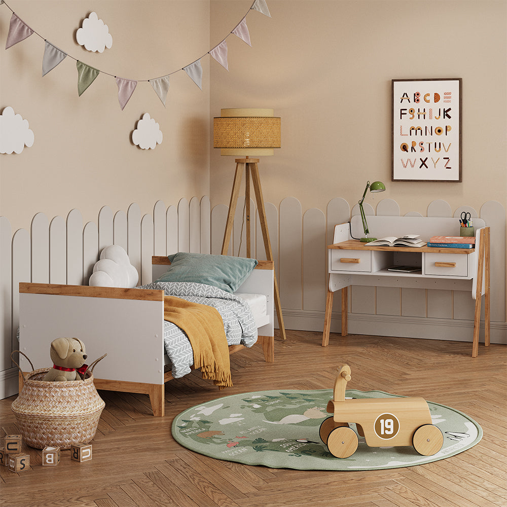 Vitalispa Scrivania Bianco/Artisan 97 x 51 cm con 2 cassetti