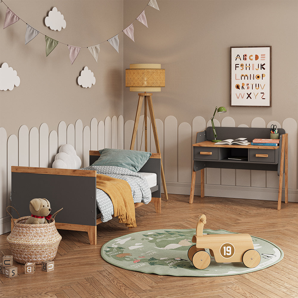 Vitalispa Scrivania Grigio/Artisan 97 x 51 cm con 2 cassetti