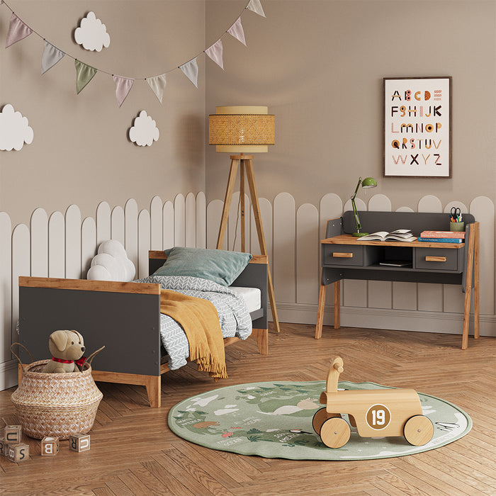 Vitalispa Scrivania Grigio/Artisan 97 x 51 cm con 2 cassetti