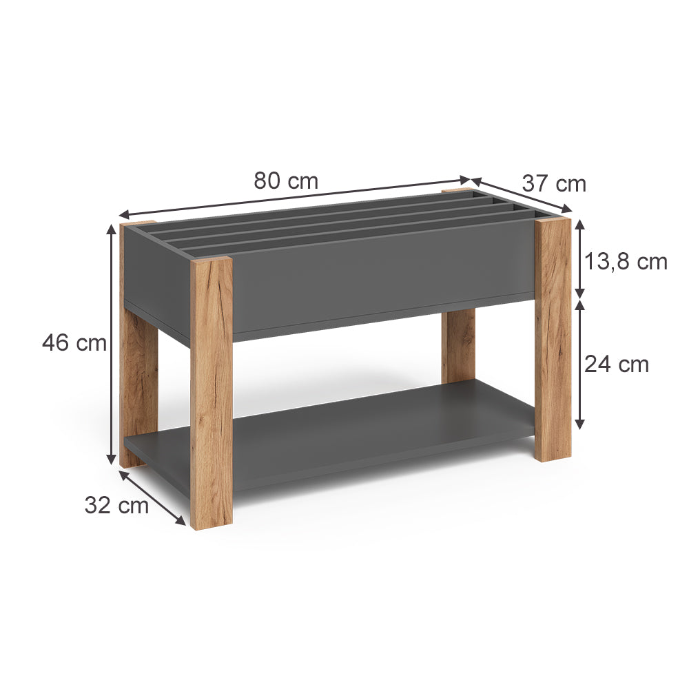 Vitalispa Scaffale per bambini Grigio/Artisan 80 x 46 cm