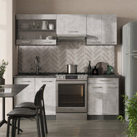 Vicco Cucina componibile Calcestruzzo/antracite 200 cm , PL Rovere