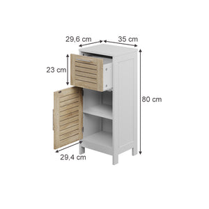 Vicco mobiletto bagno Bianco/quercia 35 x 80 cm con 1 cassetto