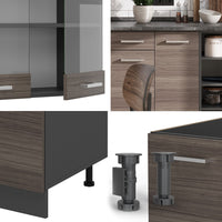 Vicco Cucina componibile Grigio nobile/antracite 240 cm , PL Rovere