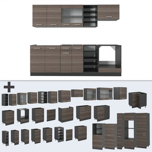 Vicco Cucina componibile Grigio nobile/antracite 240 cm , PL Rovere