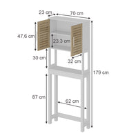 Vicco Armadietto per toilette Bianco/quercia 70 x 180 cm con 2 scomparti chiusi