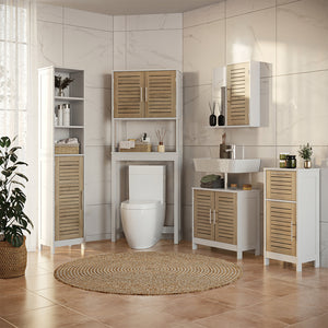 Vicco Armadietto per toilette Bianco/quercia 70 x 180 cm con 2 scomparti chiusi