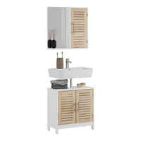 Vicco Set di mobili da bagno Bianco/quercia 2 parti