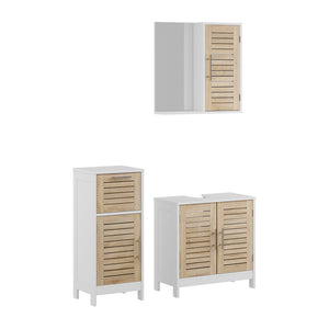 Vicco Set di mobili da bagno 3 pezzi Bianco/quercia 3 parti