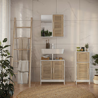 Vicco Set di mobili da bagno 3 pezzi Bianco/quercia 3 parti