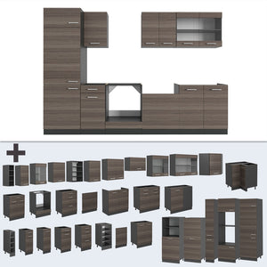 Vicco Cucina componibile Grigio nobile/antracite 300 cm , PL Rovere