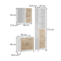 Vicco Set di mobili da bagno 3 pezzi Bianco/quercia 3 parti