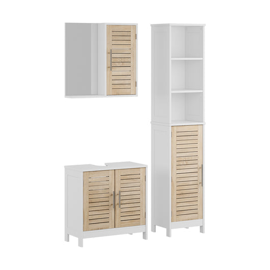 Vicco Set di mobili da bagno 3 pezzi Bianco/quercia 3 parti