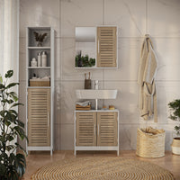 Vicco Set di mobili da bagno 3 pezzi Bianco/quercia 3 parti