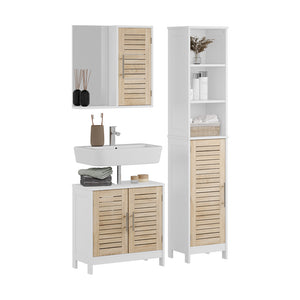 Vicco Set di mobili da bagno 3 pezzi Bianco/quercia 3 parti