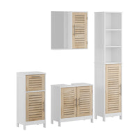 Vicco Set di mobili da bagno Bianco/quercia 4 parti