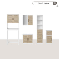 Vicco Set di mobili da bagno Bianco/quercia 4 parti