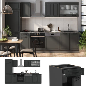 Vicco Cucina componibile Casa di campagna antracite/antracite 300 cm , PL Rovere