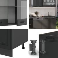 Vicco Cucina componibile Casa di campagna antracite/antracite 300 cm , PL Rovere