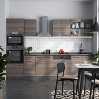 Vicco Cucina componibile Grigio nobile/antracite 300 cm con armadio alto, PL Rovere