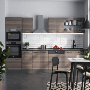 Vicco Cucina componibile Grigio nobile/antracite 300 cm con armadio alto, PL Rovere