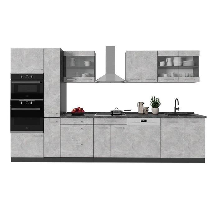 Vicco Cucina completa  Calcestruzzo/antracite 350 cm , PL Rovere