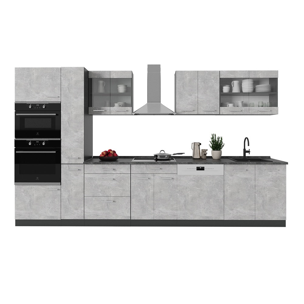Vicco Cucina  Calcestruzzo/antracite 350 cm , PL Marmo