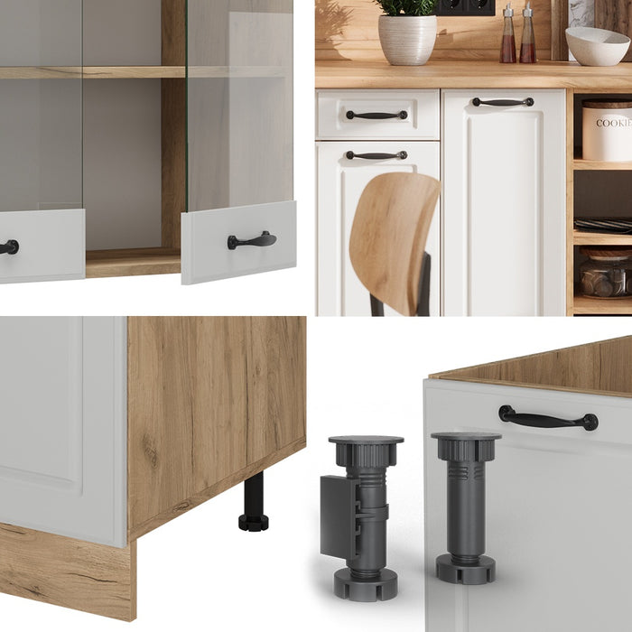 Vicco Cucina componibile Casa di campagna bianca/quercia dorata 240 cm , PL Rovere