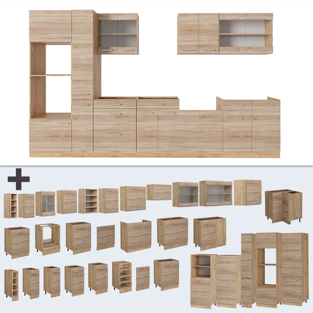 Vicco Cucina completa  Rovere Sonoma/Goldkraft 350 cm , PL Rovere