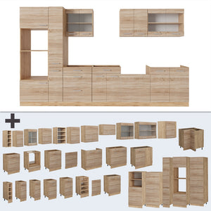 Vicco Cucina completa  Rovere Sonoma/Goldkraft 350 cm , PL Rovere