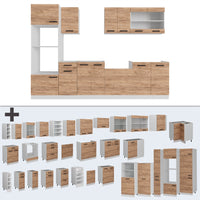 Vicco Cucina componibile Quercia dorata/bianco 300 cm PL Antracite