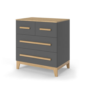 Vitalispa Cassettiera per camera da letto Grigio/quercia 80 x 88 cm con 4 cassetti