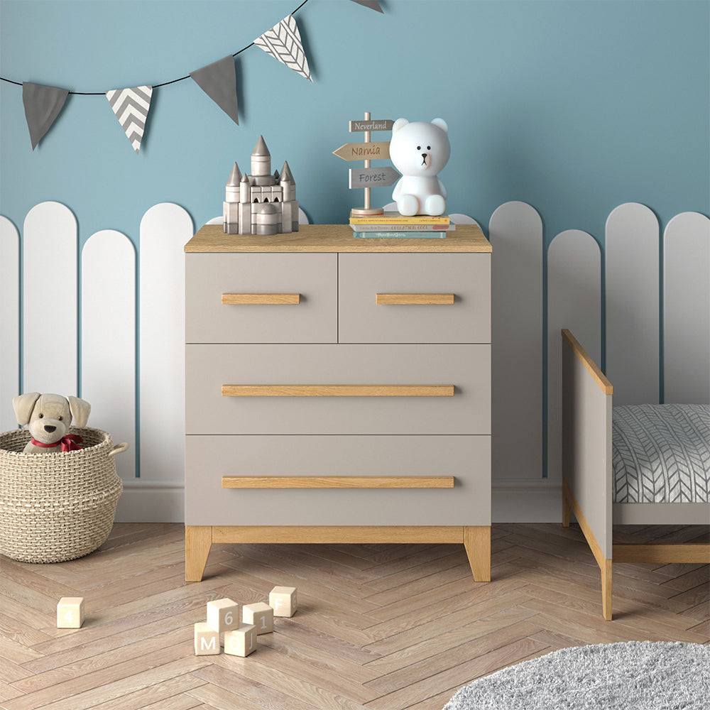 Vitalispa Cassettiera per camera da letto Quercia cashmere 80 x 88 cm con 4 cassetti