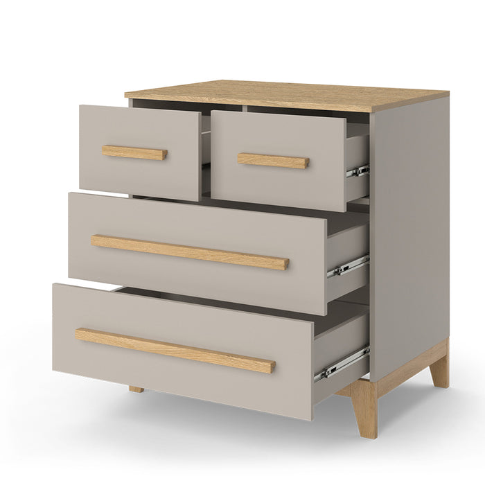 Vitalispa Cassettiera per camera da letto Quercia cashmere 80 x 88 cm con 4 cassetti