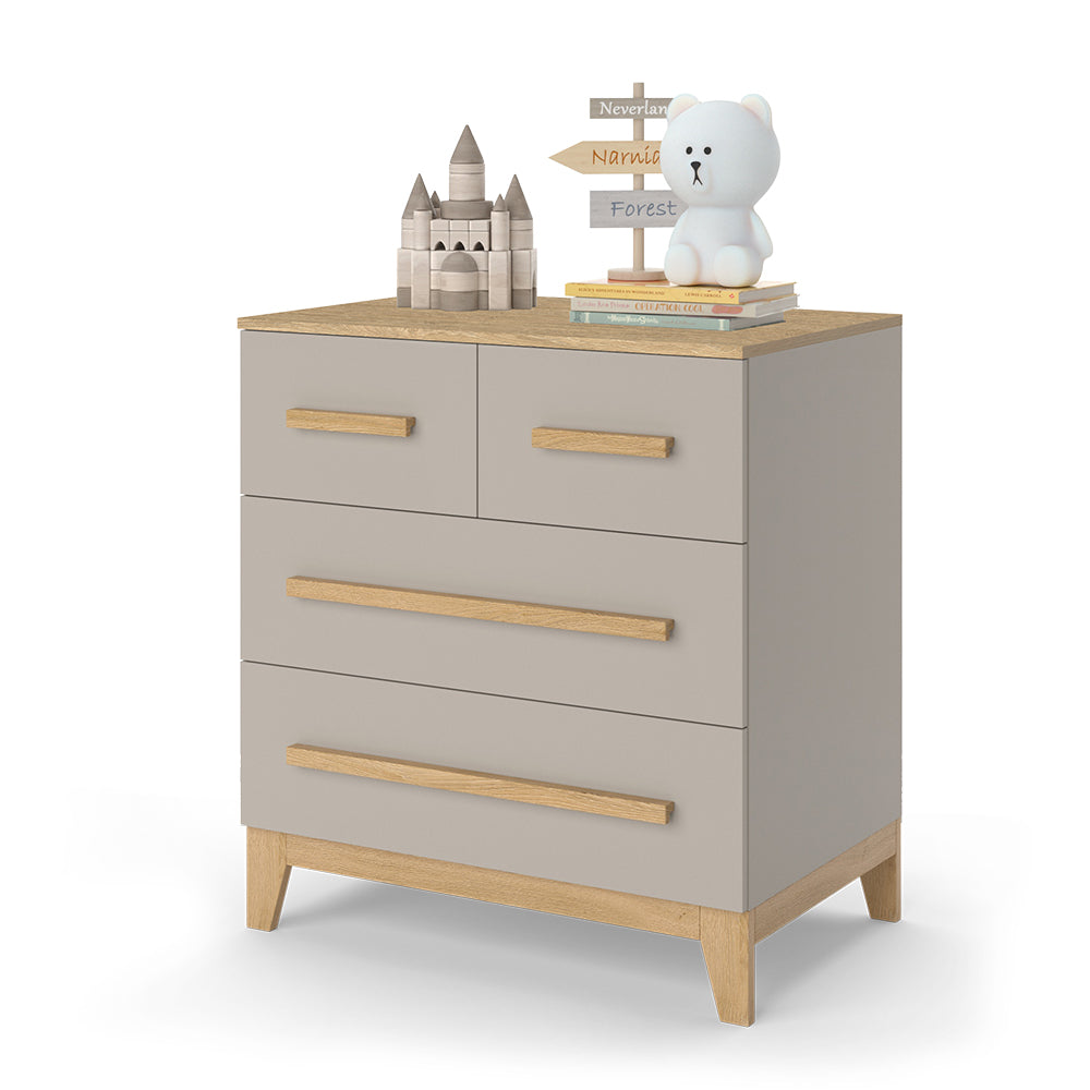 Vitalispa Cassettiera per camera da letto Quercia cashmere 80 x 88 cm con 4 cassetti