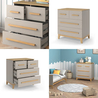 Vitalispa Cassettiera per camera da letto Quercia cashmere 80 x 88 cm con 4 cassetti