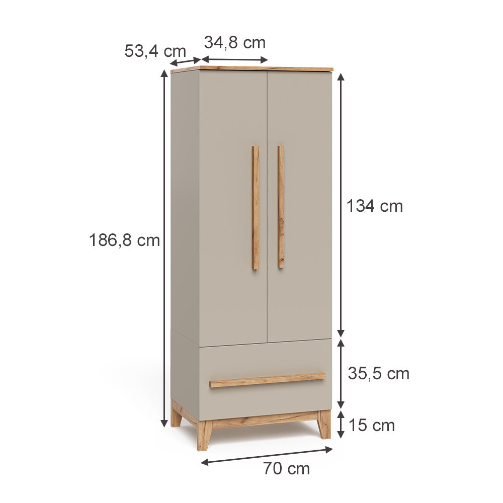 Vitalispa Armadio per bambini Cashmere/Artigianale 70 x 186.8 cm