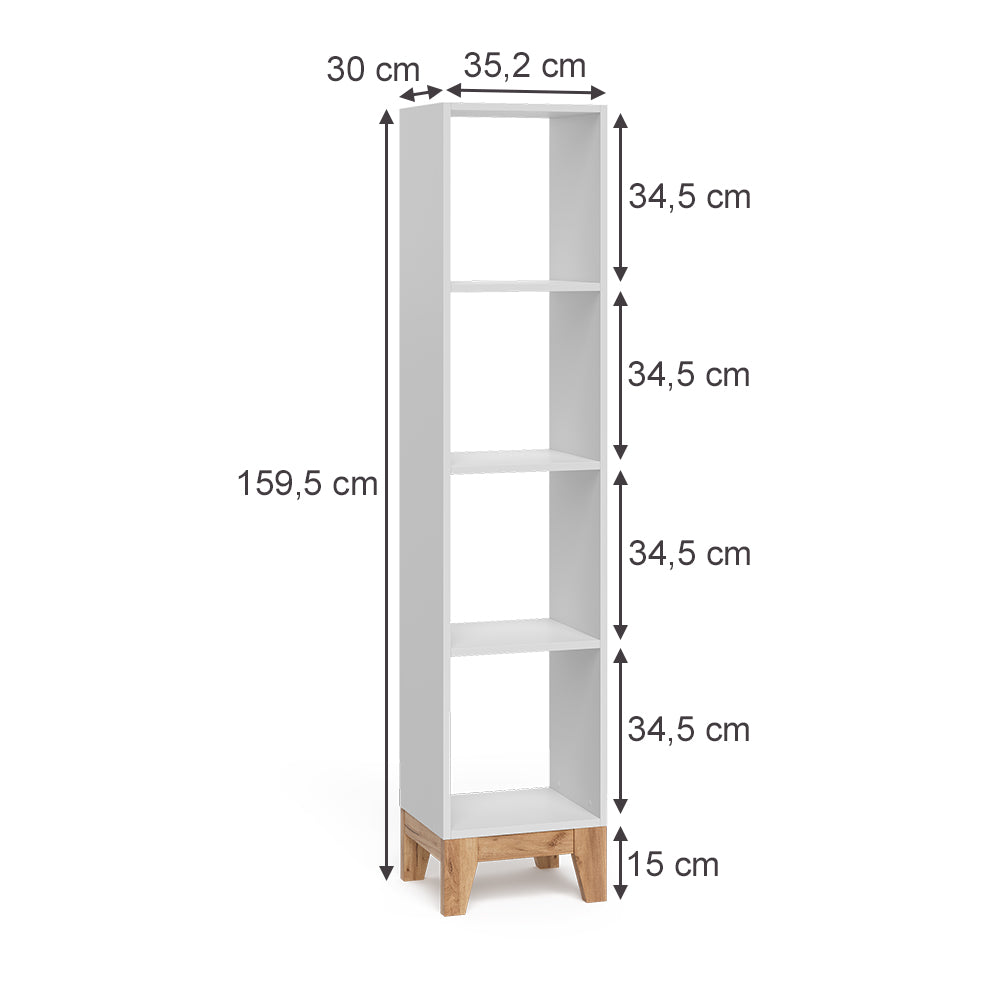 Vitalispa Scaffale per bambini Bianco/Artisan 35.2 x 159.5 cm