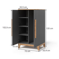 Vitalispa Armadio per bambini Grigio/Artisan 70 x 120 cm