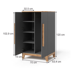 Vitalispa Armadio per bambini Grigio/Artisan 70 x 120 cm