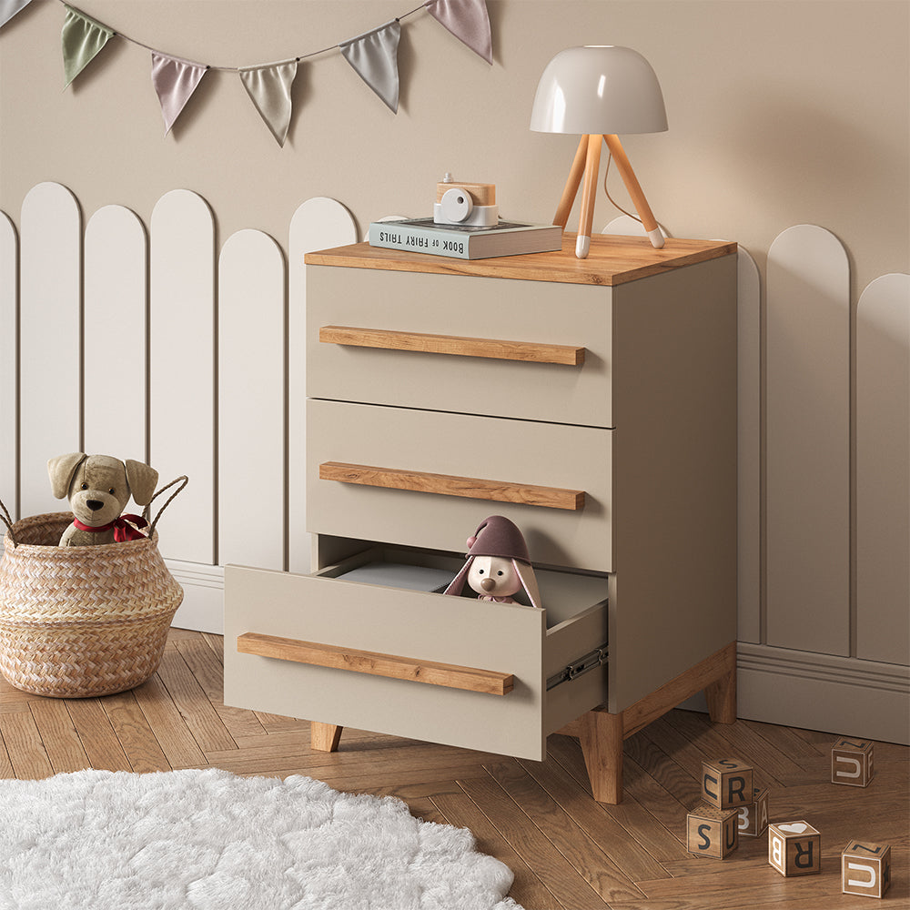 Vitalispa Cassettiera per camera da letto Cachemire 60 x 88 cm con 3 cassetti