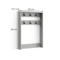 Vicco Appendiabiti da parete Grigio 60 x 85 cm