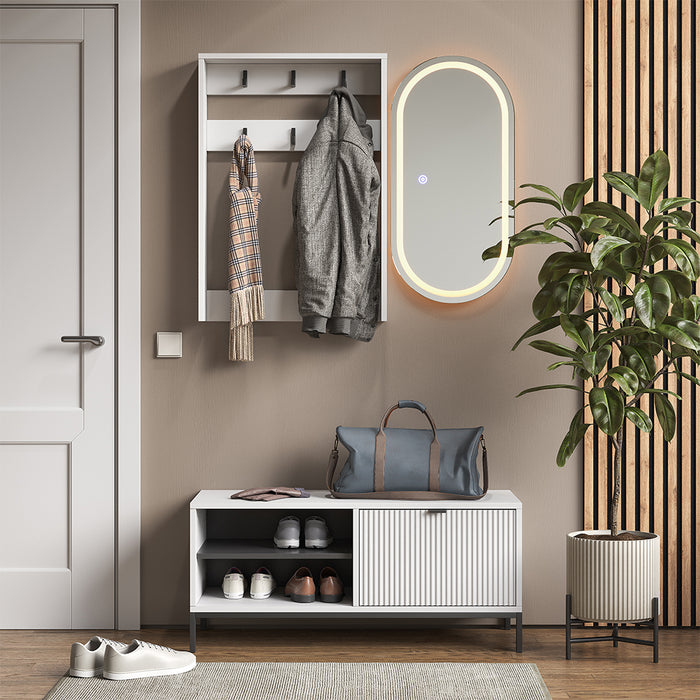 Vicco Armadio da ingresso Bianco 100 x 45 cm Set, 3 parti